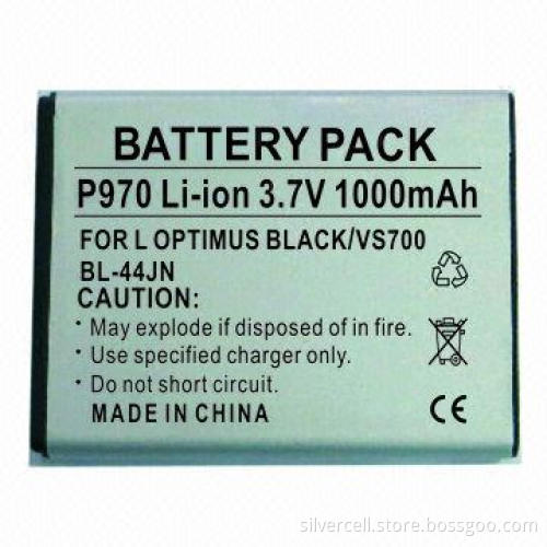 Replacement Battery Packs for LG P970, with 1,000mAh Capacity